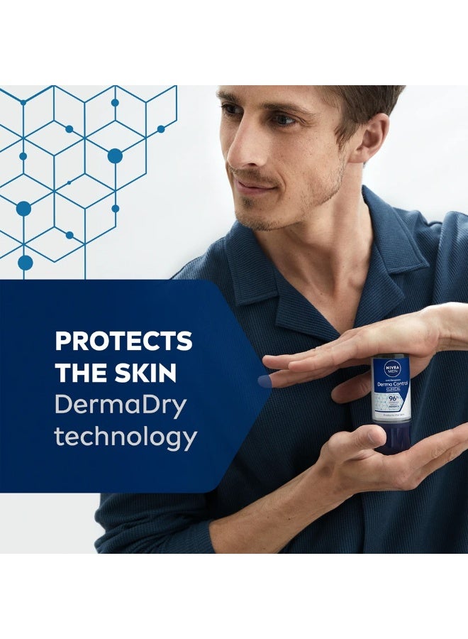 نيفيا مزيل عرق نيفيا للرجال ديرما دراي كونترول، مضاد للتعرق، يدوم 96 ساعة، رول أون، 50 مل - Image 4